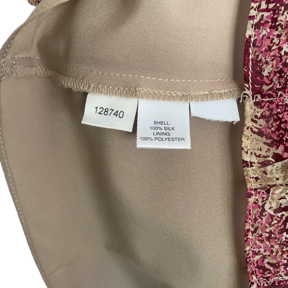 Ann Taylor Silk V-Neck‎ Cap Sleeve Y2K Pink Ruffle Top Size 8 - Picture 7 of 9